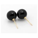 14kt Gold Black Pearl Earrings
