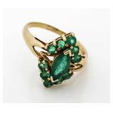 10kt Gold Vintage Genuine 2.00 ct Emerald Ring