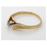 14kt Gold Brilliant Diamond Solitaire Ring