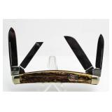 Kissing Krane Stag Handle 4 Blade Congress Knife