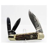 Hen & Rooster Stag Handle Country Whittler Knife