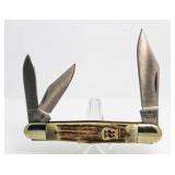 Kissing Crane Stag Handle Fiddleback Knife