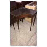 Mid Century Mahogany Inlaid Corner Table