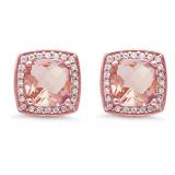 Cushion Cut 4.50 ct Morganite Designer Earrings