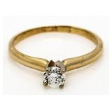 14kt Gold Brilliant 1/4 ct Diamond Solitaire Ring