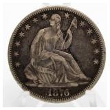 Rare 1876 Seated Liberty Silver Half Dollar *NICE