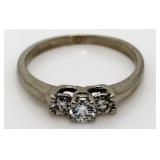 14kt Gold 1/3 ct Past Present Future Diamond Ring