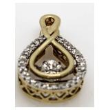 10kt Gold Diamond Solitaire Rhythym Pendant