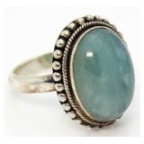 Vintage Cabochon Green Aventurine Dinner Ring