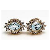 Genuine Blue Topaz Designer Earrings