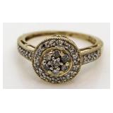 10kt Gold 1/2 ct Diamond Halo Designer Ring