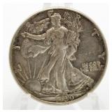 1939-D AU Walking Liberty Silver Half Dollar