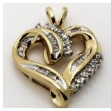 10kt Gold 1/2 ct Diamond Heart Pendant