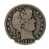 1912-D Barber Silver Half Dollar