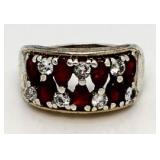 Stunning 4.00 ct Garnet & White Topaz Ring