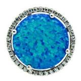 Round 5.40 ct Australian Blue Opal Pendant