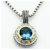 Genuine Blue Spinnel Gemstone Necklace