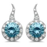 Round 4.80 ct Aquamarine Designer Earrings