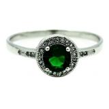 Round 1.00 ct Emerald Solitaire Ring