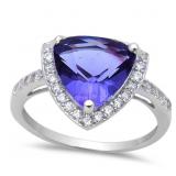 Trillion Cut 3.20 ct Tanzanite Designer Ring