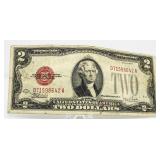 1928 F Red Seal $2 Bank Note