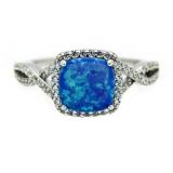 Round 1.50 ct Blue Opal Infinity Ring