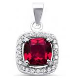 Cushion Cut 2.50 ct Ruby Designer Pendant