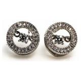 Brilliant 1.00 ct White Topaz Rhythm Earrings