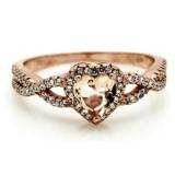 Beautiful 1.00 ct Morganite Heart Solitaire Ring