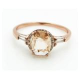 Oval 2.25 ct Morganite & Baguette Ring