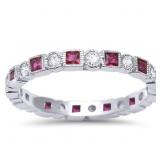 Antique Style Ruby Eternity Band