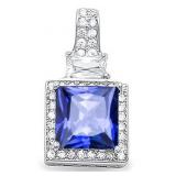 Princess Cut 3.00 ct Tanzanite Pendant