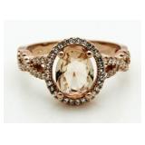 Oval 2.00 ct Morganite Infinity Ring