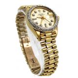 18kt Gold Ladies Presidential Diamond Rolex Watch