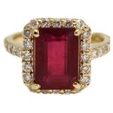 14kt Gold 6.60 ct Ruby & Diamond Ring