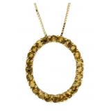 10kt Gold Golden Citrine Circle Of Life Pendant