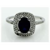 14kt Gold 2.75 ct Sapphire & Diamond Ring