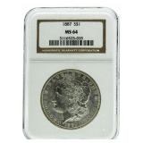 1887 MS64 Morgan Silver Dollar