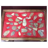 Estate arrowhead collection w/ display case