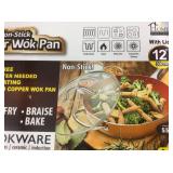 Large 6-in-1 non-stick copper wok pan