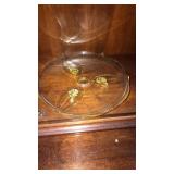 Yellow Depression Glass Footed Plate