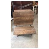 Antique Oak School Desk