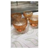 (4) Iris Carnival Glass Sherberts