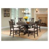 Elements Stone 60" Round Table & 6 Chairs