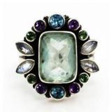Vintage Zircon & Gemstones Estate Ring