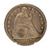SUPER RARE 1847 Seated Liberty Silver Trade Dollar