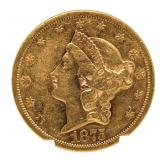 1875-S Liberty Head $20 Gold Piece
