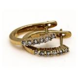 14kt Gold Brilliant 1/2 ct Diamond Hoop Earrings
