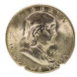 1951-S BU Franklin Silver Half Dollar