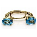 14kt Gold 2.00 ct Aquamarine Designer Earrings